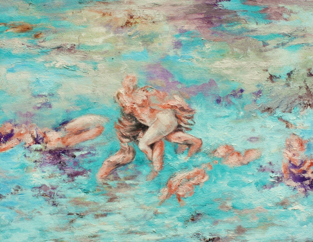 Swimming with Sharks, 2013 Oil on canvas 35x45cm